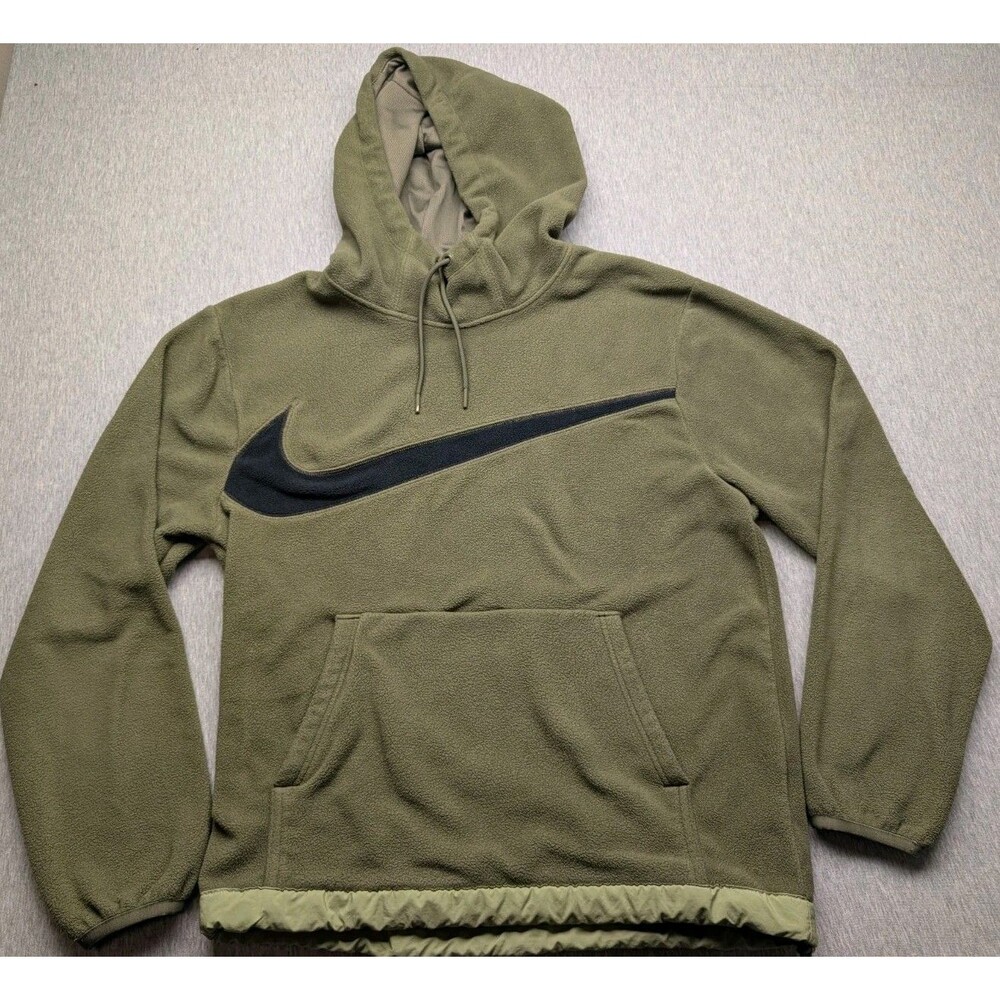 Nike Club Fleece Winterized Pullover Hoodie Mens Small Green DQ4896 222